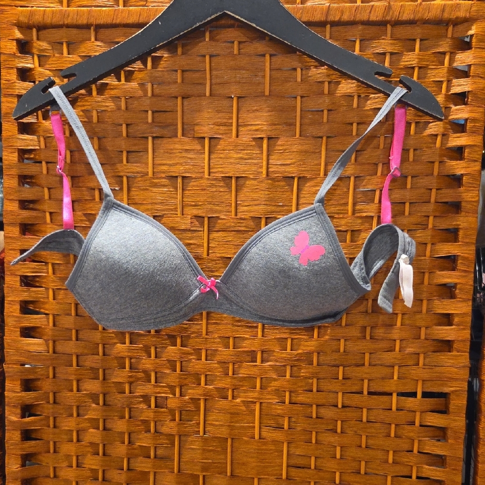 Xhilaration Charcoal and Fuchsia Bra